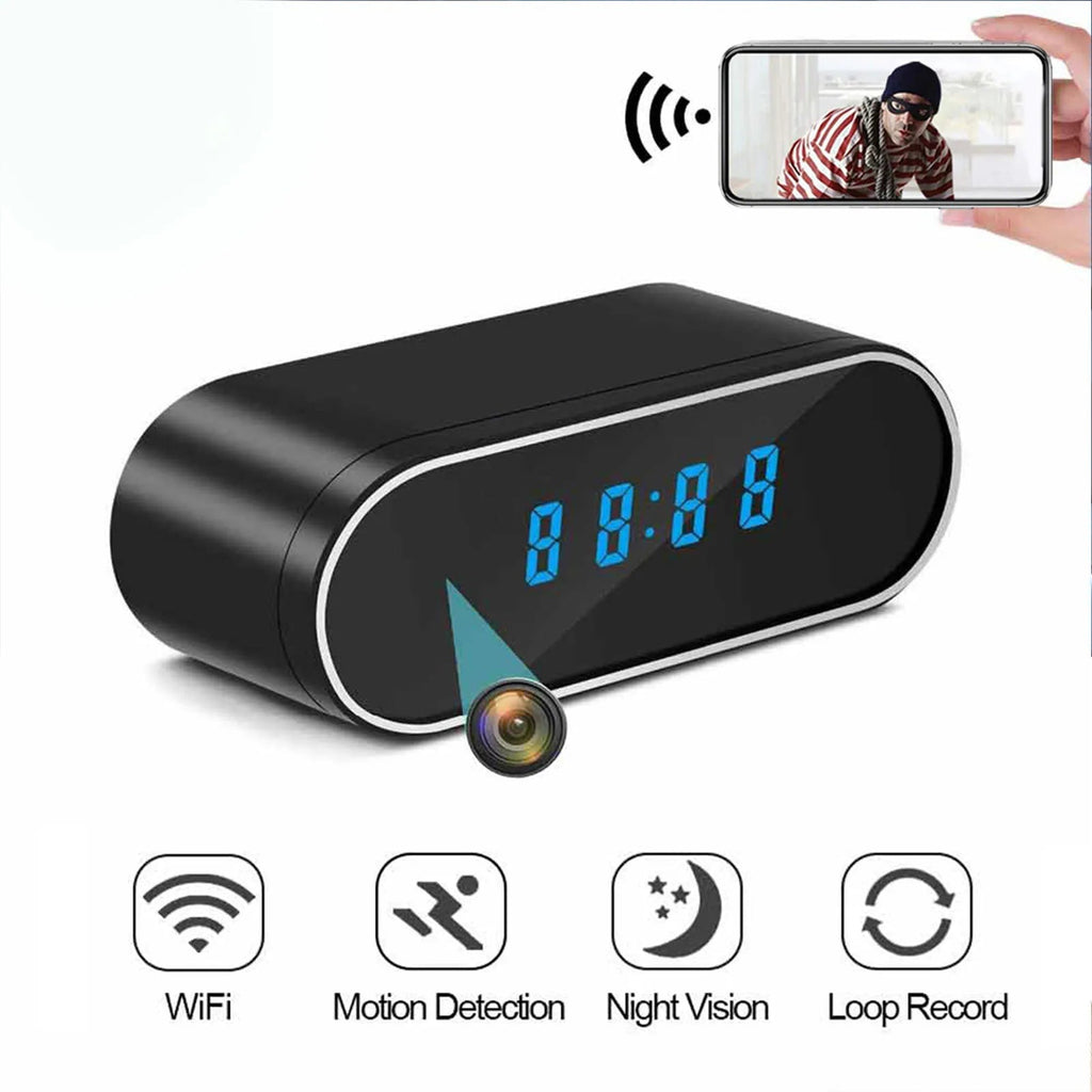 Mini Clock WiFi Camera with Infrared Night Vision Home Wireless Camera